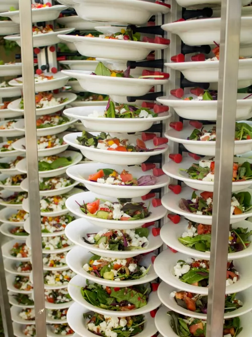 starters ready for table service